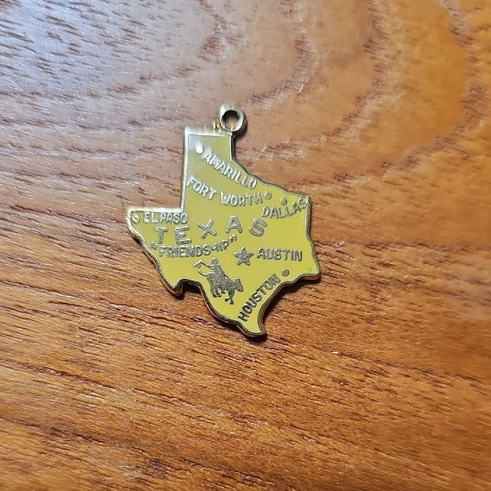 Texas State Gold Charm Pendant